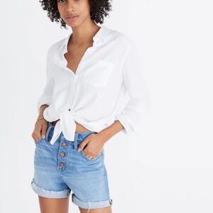 Madewell High-Rise Denim Shorts: Button-Front Edition